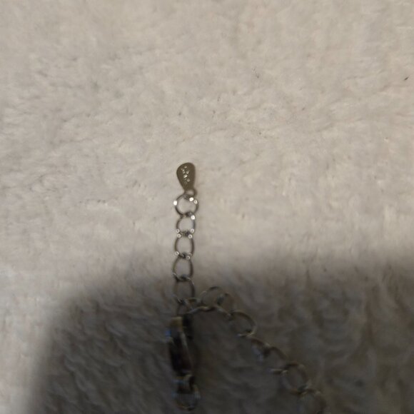 New 925 Silver stamped Necklace with 1 ct Zirconia Floating in Pendant - Picture 2 of 2